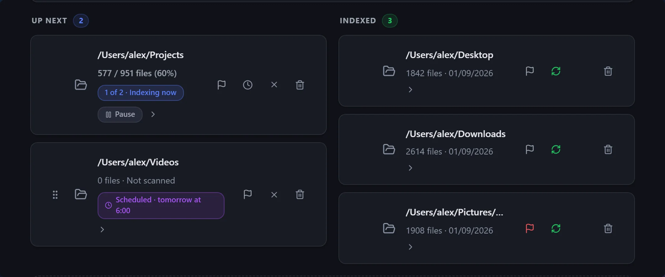 BeaconFind: You choose the folders, and when they run