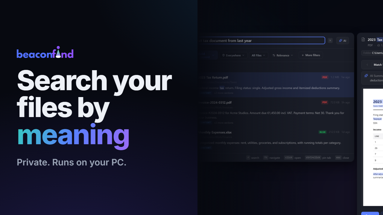 BeaconFind searching files by meaning